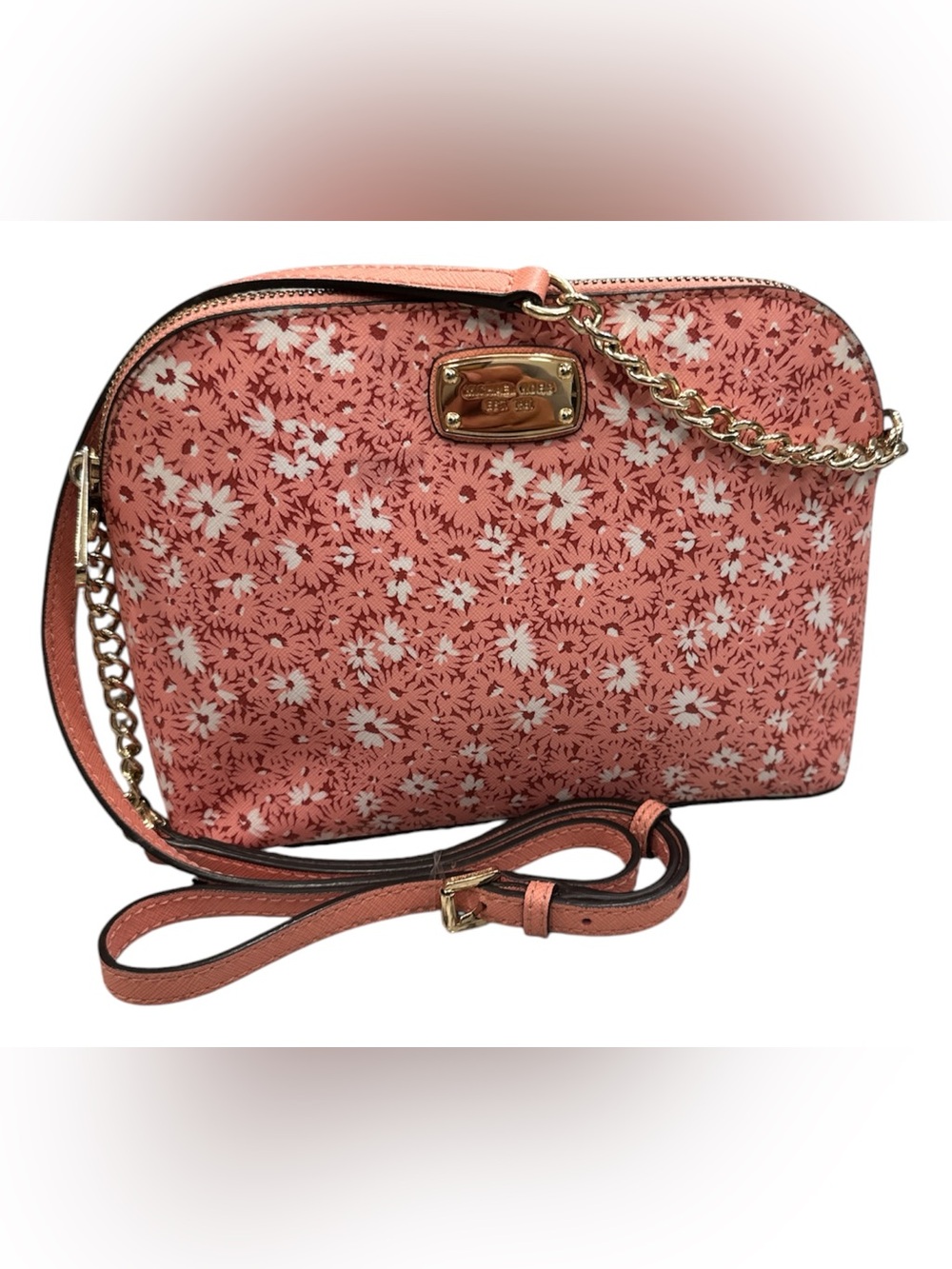 Michael Kors Pink Floral Daisy Dome Crossbody Bag